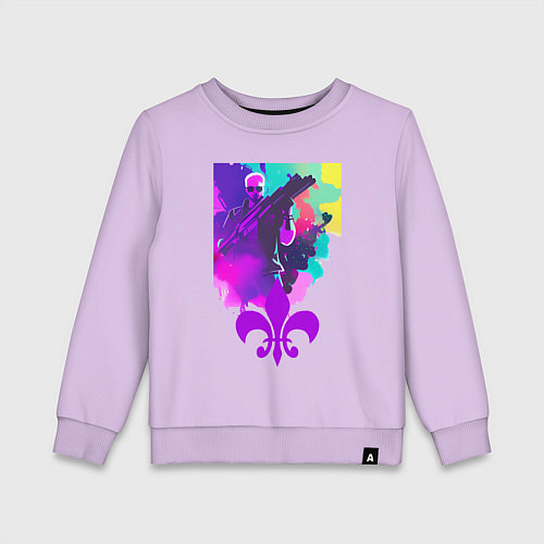 Детский свитшот Saints Row - lily - watercolor / Лаванда – фото 1