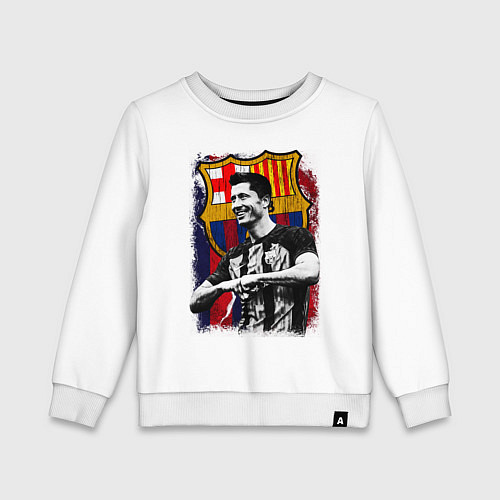 Детский свитшот Левандовски Барселона / Белый – фото 1