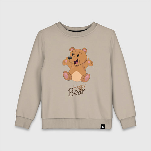 Детский свитшот Bear happy / Миндальный – фото 1