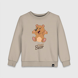 Свитшот хлопковый детский Bear happy, цвет: миндальный