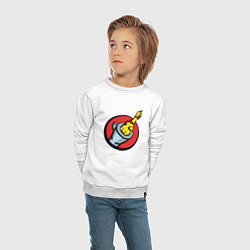 Свитшот хлопковый детский Chicken gun логотип, цвет: белый — фото 2