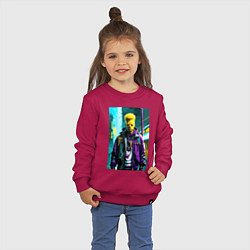 Свитшот хлопковый детский Крутой чувак Барт Симпсон, цвет: маджента — фото 2