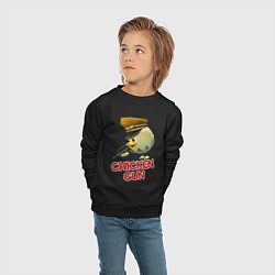 Свитшот хлопковый детский Chicken Gun logo, цвет: черный — фото 2