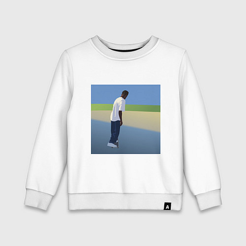Детский свитшот Беспечный скейтбордист / Белый – фото 1