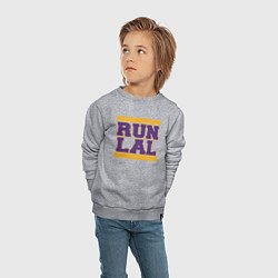 Свитшот хлопковый детский Run Lakers, цвет: меланж — фото 2