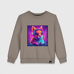 Детский свитшот Киберпанк-белка с глазными имплантами