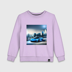 Детский свитшот Спортивная машина на фоне города