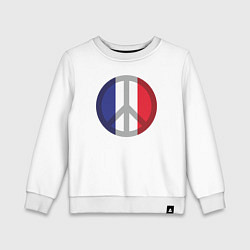Свитшот хлопковый детский Peace France, цвет: белый