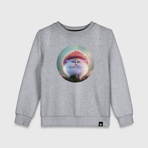 Детский свитшот Котенок-гриб / Меланж – фото 1