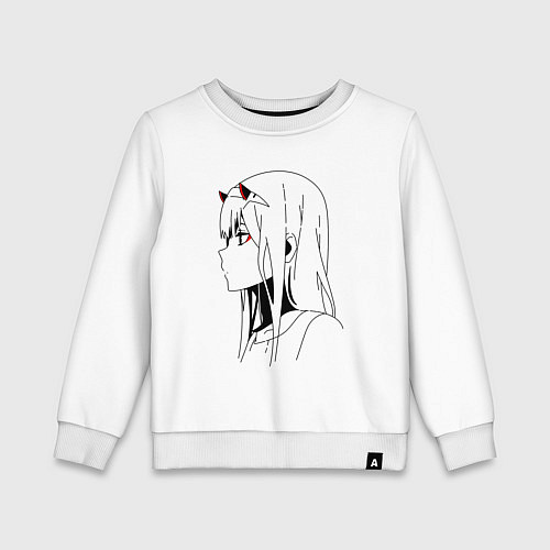 Детский свитшот Милый во франксе - line / Белый – фото 1