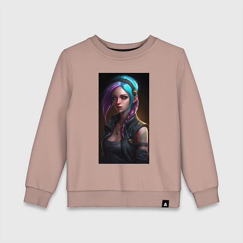 Детский свитшот Jinx arcane league of legends / Пыльно-розовый – фото 1