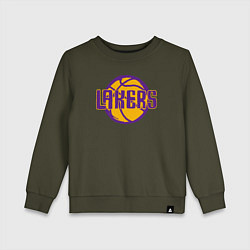 Свитшот хлопковый детский Lakers ball, цвет: хаки