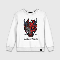 Свитшот хлопковый детский Samurai logo, цвет: белый
