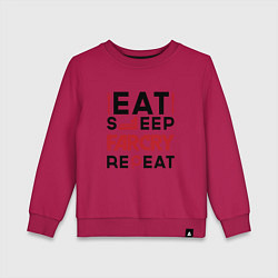 Свитшот хлопковый детский Надпись: eat sleep Far Cry repeat, цвет: маджента