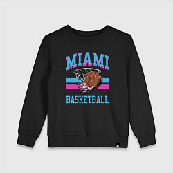 Свитшот хлопковый детский Basket Miami, цвет: черный