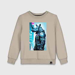 Детский свитшот Rhino - cyberpunk - neural network