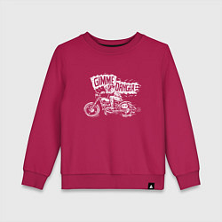 Свитшот хлопковый детский Gimme danger - motorcycle - motto, цвет: маджента