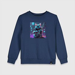 Детский свитшот Киберкот-музыкант