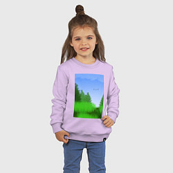 Свитшот хлопковый детский Black Birds, цвет: лаванда — фото 2