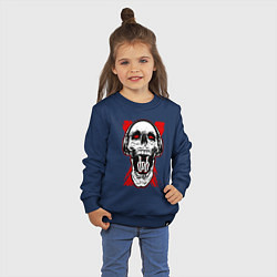 Свитшот хлопковый детский DnB skull, цвет: тёмно-синий — фото 2