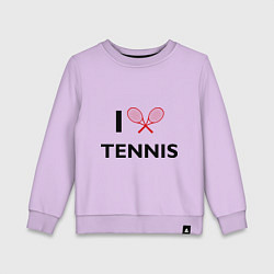 Свитшот хлопковый детский I Love Tennis, цвет: лаванда