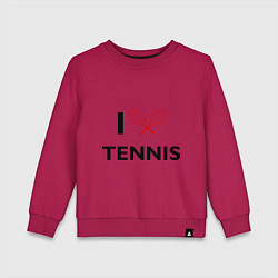 Свитшот хлопковый детский I Love Tennis, цвет: маджента