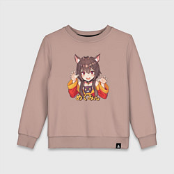 Свитшот хлопковый детский Megu nyan, цвет: пыльно-розовый