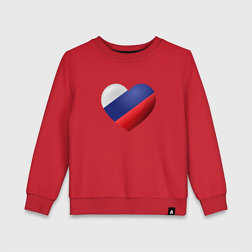 Детский свитшот Флаг России в сердце / Красный – фото 1