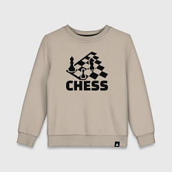 Свитшот хлопковый детский Chess game, цвет: миндальный