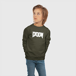 Свитшот хлопковый детский Doom nightmare mode, цвет: хаки — фото 2