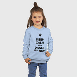 Свитшот хлопковый детский Keep calm and dance hip hop, цвет: мягкое небо — фото 2