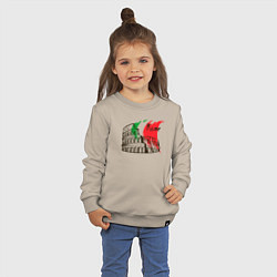 Свитшот хлопковый детский Рим Италия, цвет: миндальный — фото 2