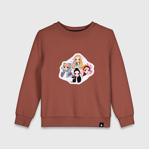 Детский свитшот Четверо из Black Pink / Кирпичный – фото 1