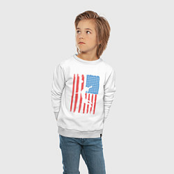 Свитшот хлопковый детский USA girl volleyball, цвет: белый — фото 2