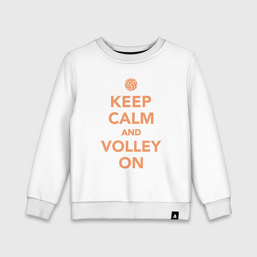 Детский свитшот Keep calm and volley on / Белый – фото 1