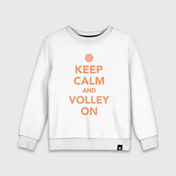 Свитшот хлопковый детский Keep calm and volley on, цвет: белый