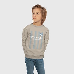 Свитшот хлопковый детский Эрлинг Холанд Манчестер Сити форма 2324, цвет: миндальный — фото 2