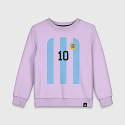 Свитшот хлопковый детский Месси сборная Аргентины ЧМ 2022, цвет: лаванда