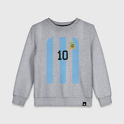 Свитшот хлопковый детский Месси сборная Аргентины ЧМ 2022, цвет: меланж