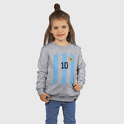 Свитшот хлопковый детский Месси сборная Аргентины ЧМ 2022, цвет: меланж — фото 2