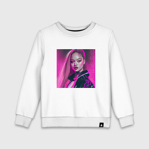 Детский свитшот Blackpink Lisa аниме рисунок / Белый – фото 1