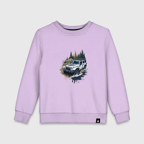 Детский свитшот На джипе по России / Лаванда – фото 1