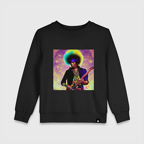 Детский свитшот Jimi Hendrix Rock Idol Art / Черный – фото 1