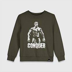 Свитшот хлопковый детский Arnold conquer, цвет: хаки