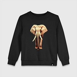 Свитшот хлопковый детский Стройный слон, цвет: черный