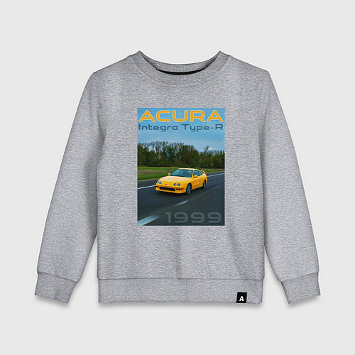 Детский свитшот Honda Acura Integra Type-R обложка / Меланж – фото 1