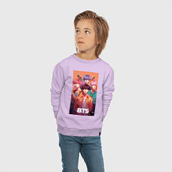 Свитшот хлопковый детский BTS kpop anime, цвет: лаванда — фото 2