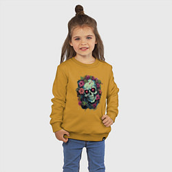 Свитшот хлопковый детский Зомби из Цветов, цвет: горчичный — фото 2