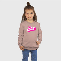 Свитшот хлопковый детский Логотип розовый Кен, цвет: пыльно-розовый — фото 2