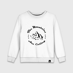 Свитшот хлопковый детский Горы зовут - The mountains are calling, цвет: белый